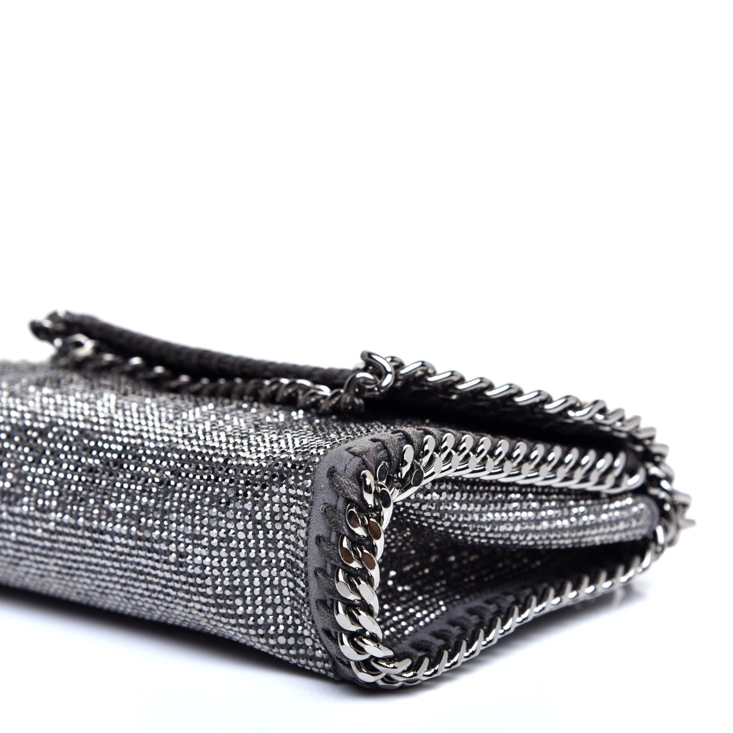 Crystal Stones Tiny Fold Over Falabella Grey