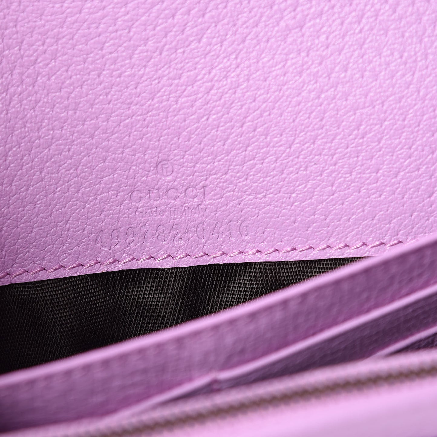 Calfskin Marquise Crystals Mini GG Chain Wallet Malva
