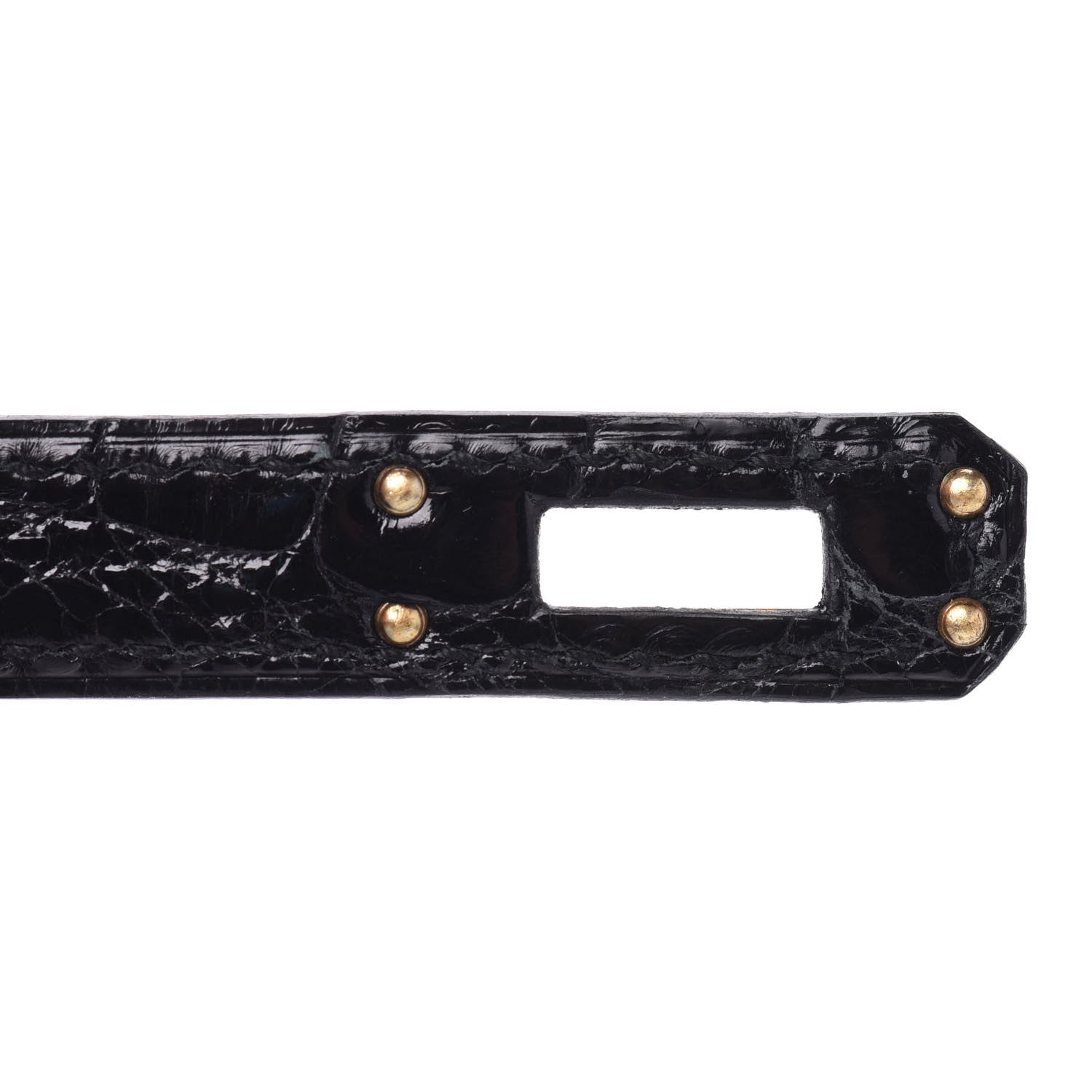 Hermes Taurillon Novillo Shiny Niloticus Crocodile Birkin Touch 25 Black 27 of 35