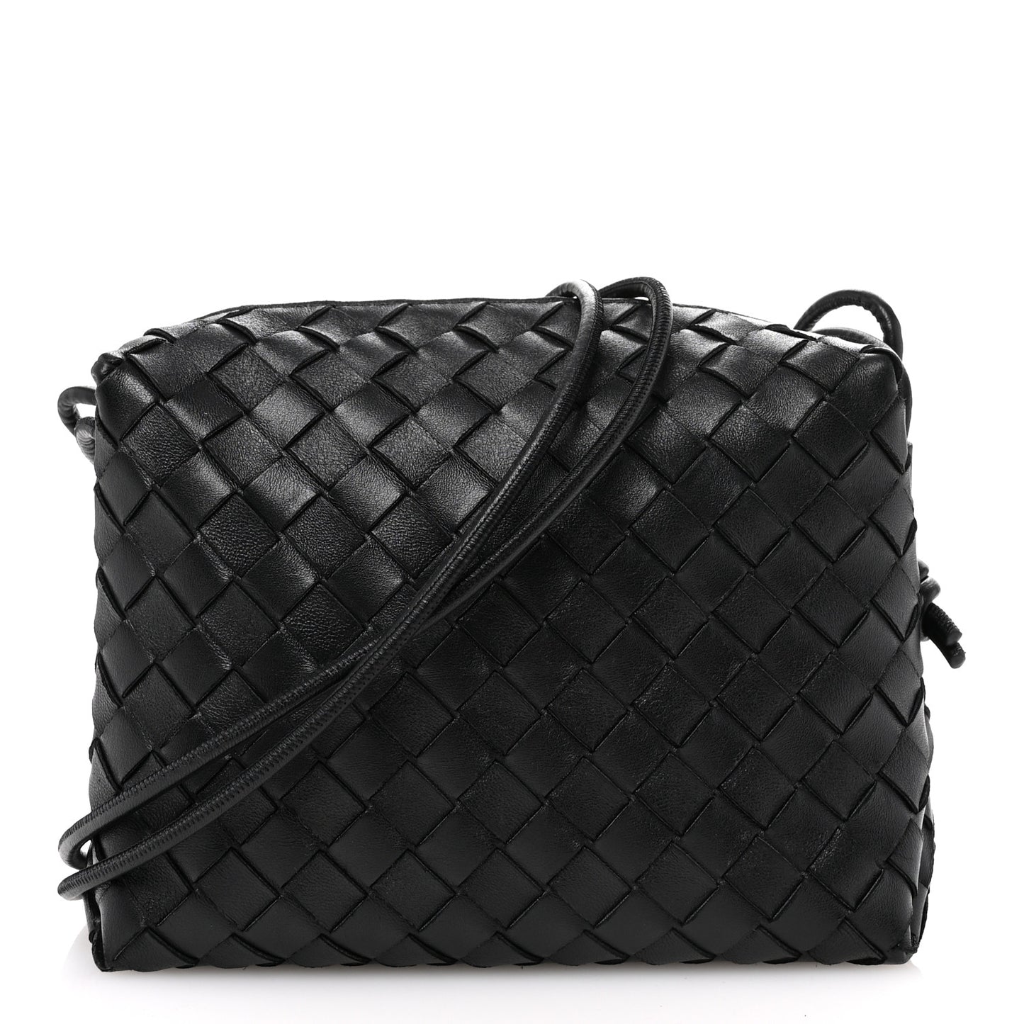 Nappa Intrecciato Medium Loop Camera Bag Black