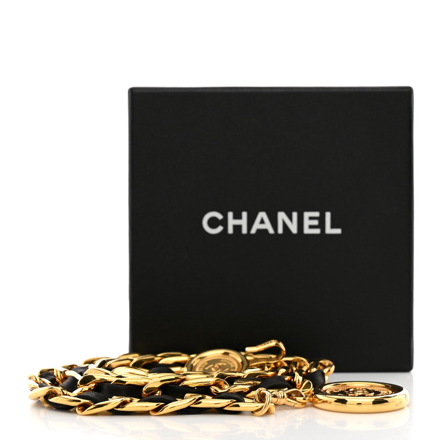 Chanel Lambskin Chain CC Medallion Belt Black Gold 5 of 5
