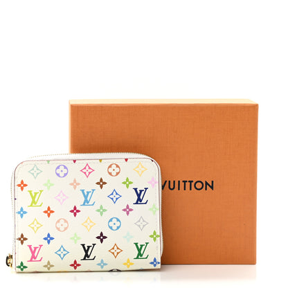 Louis Vuitton Monogram Multicolor Zippy Coin Purse Wallet White Litchi 8 of 8