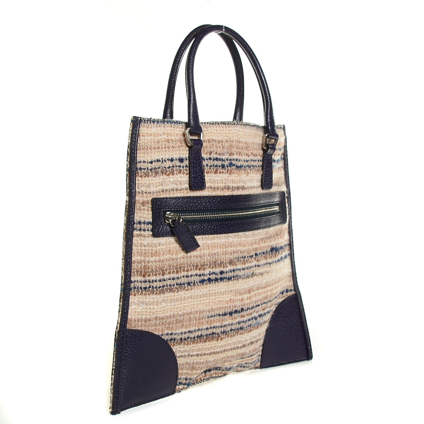Tweed Vitello Flat Tote Bag