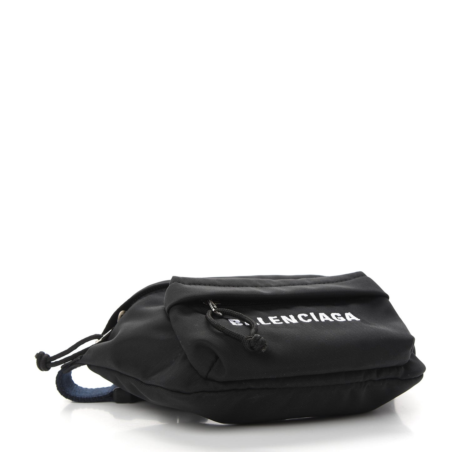 Sport Nylon Logo Embroidered Wheel Belt Bag Black White