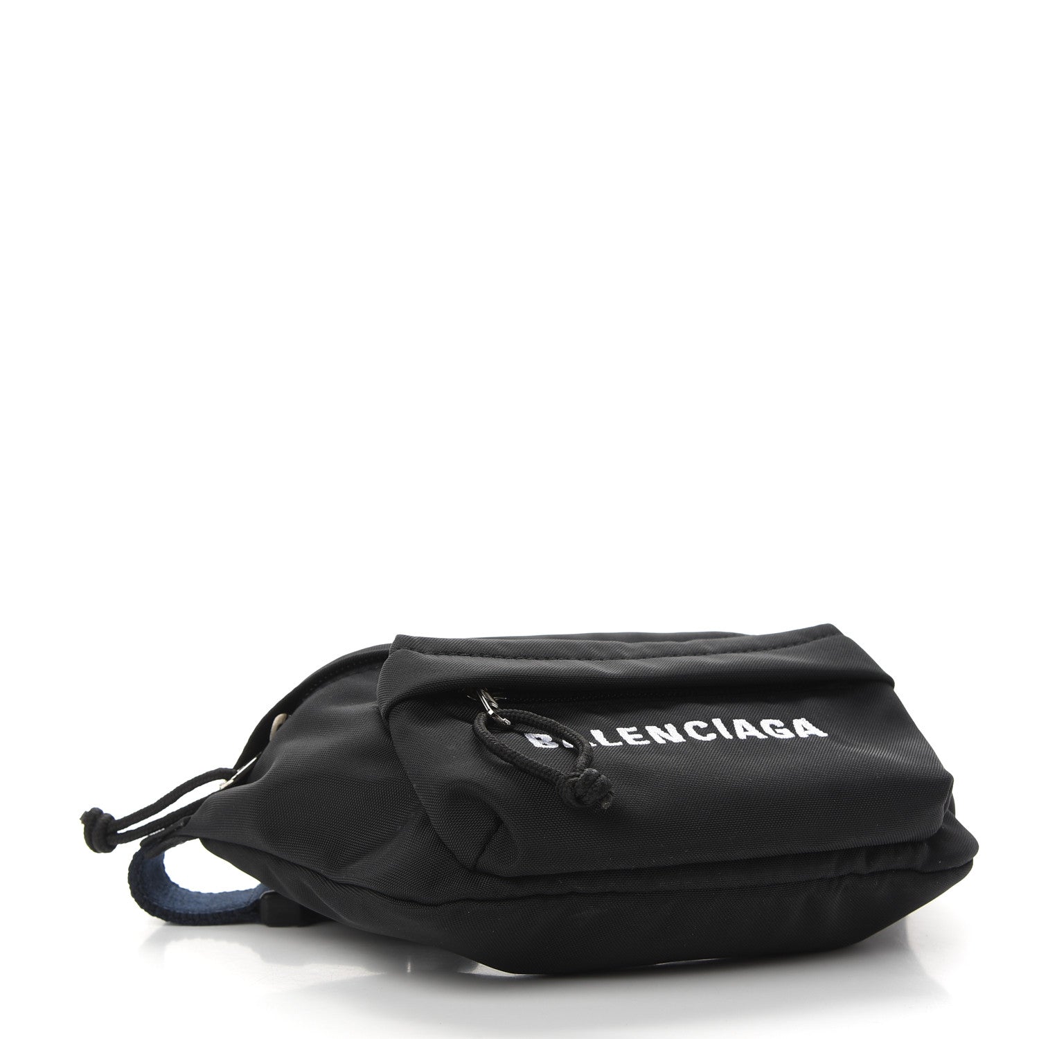 Balenciaga Sport Nylon Logo Embroidered Wheel Belt Bag Black White 4 of 9