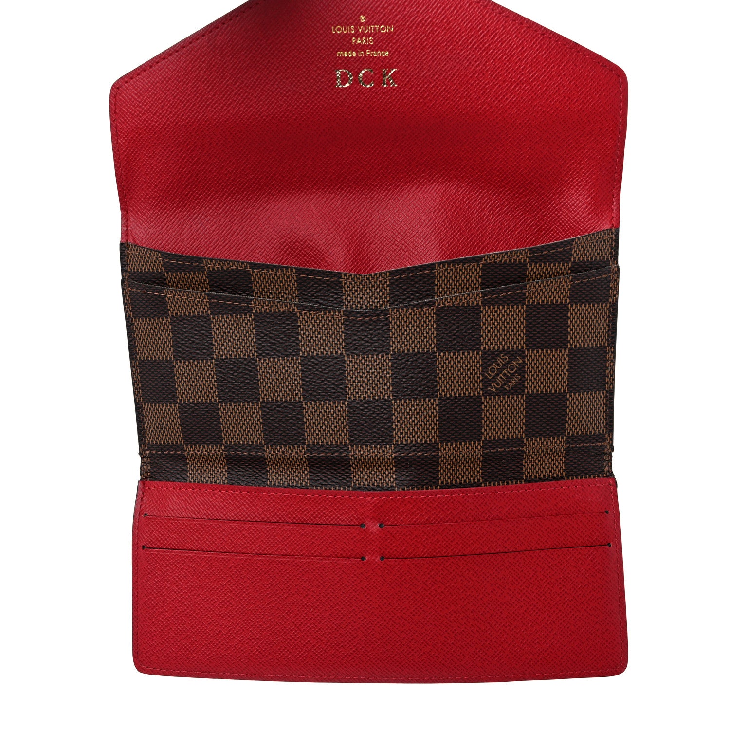 Louis Vuitton Damier Ebene Josephine Wallet Red 6 of 7