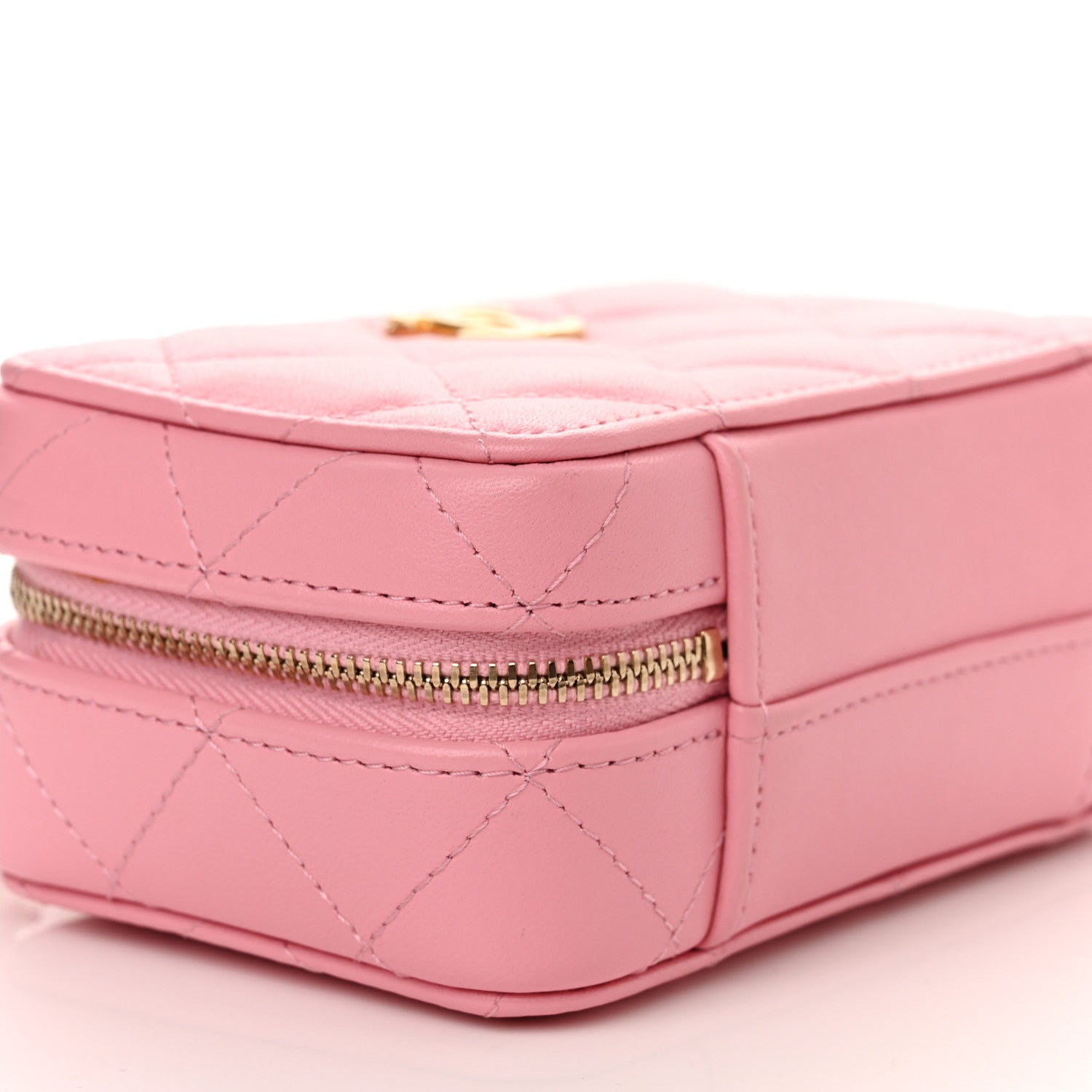 Chanel Lambskin Quilted Chain Top Handle Vanity Case Light Pink 9 of 11