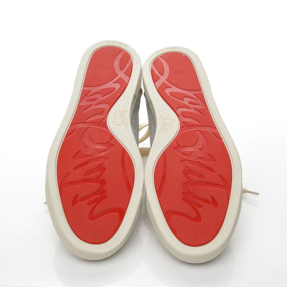 Christian Louboutin Seava Glitter Lame Flat Sneakers 38.5 Version Light Gold 5 of 8