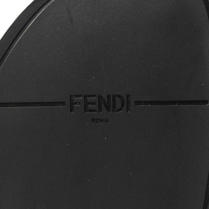 Fendi Fabric Jacquard Nappa FF Womens Fendi Feel Buckled Slide Sandals 40 Tobacco Black Miele Scuro 7 of 10