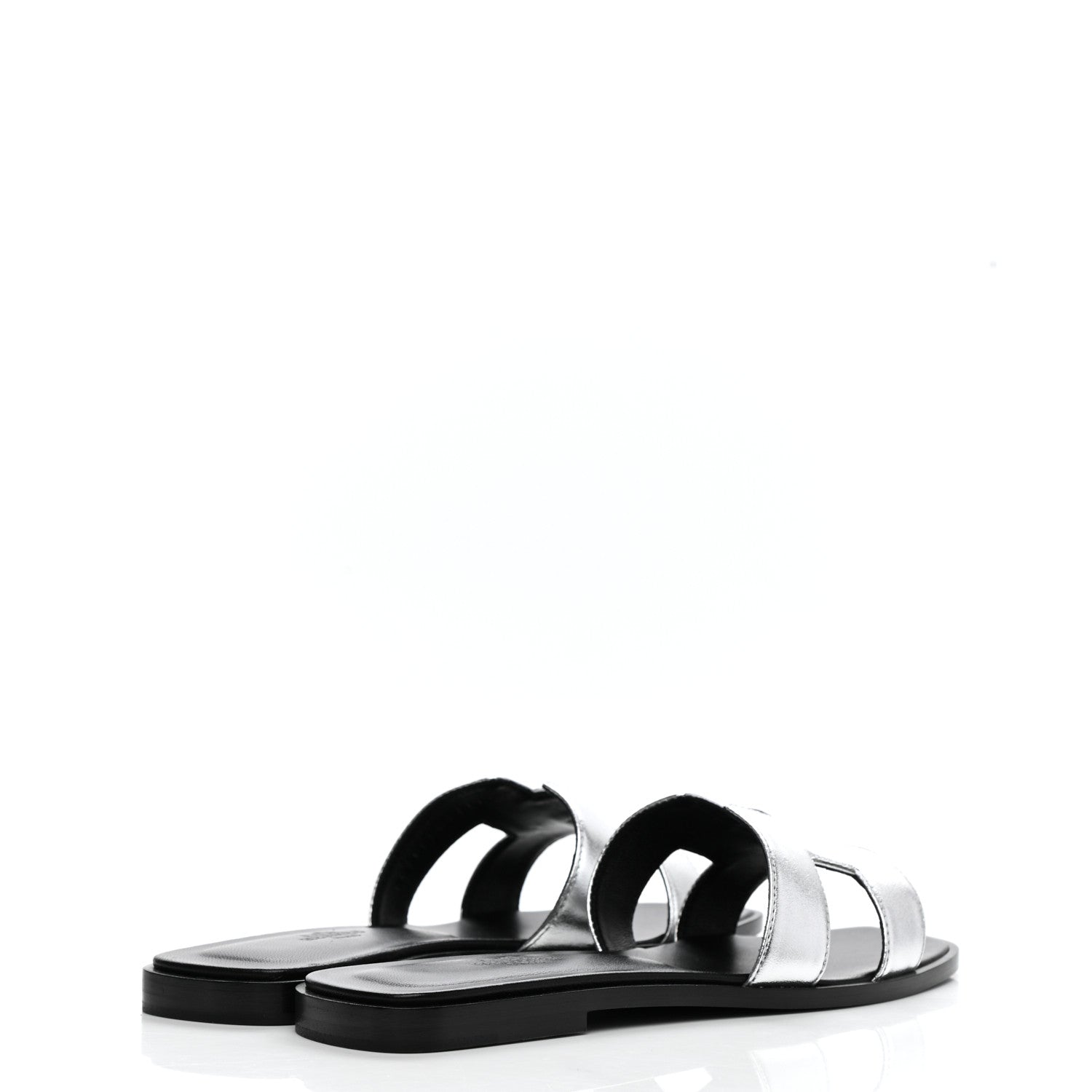 Hermes Metallic Nappa Calfskin Oran Sandals 38 Argent 4 of 9