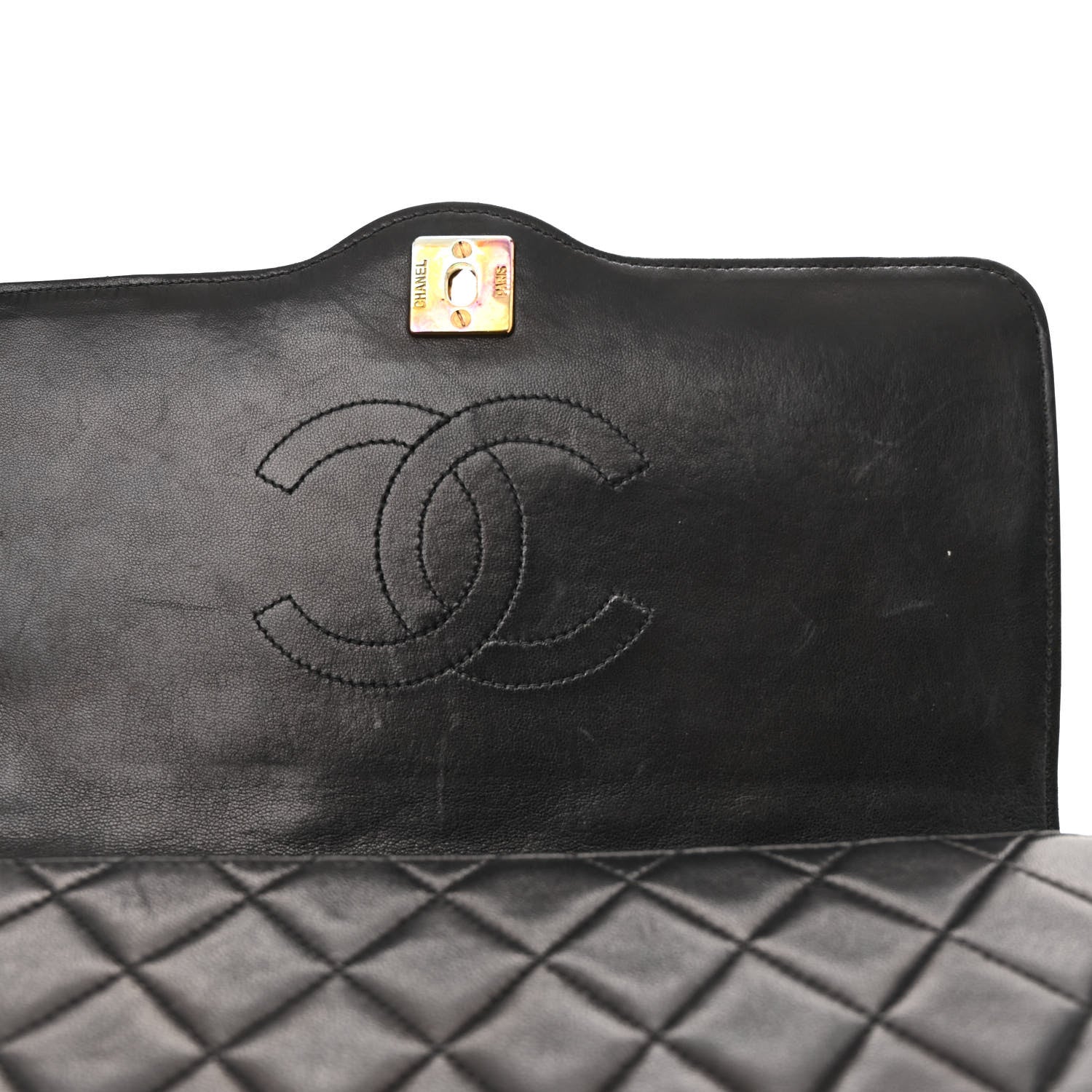 Chanel Lambskin Quilted Medium Single Flap Black 12 of 21