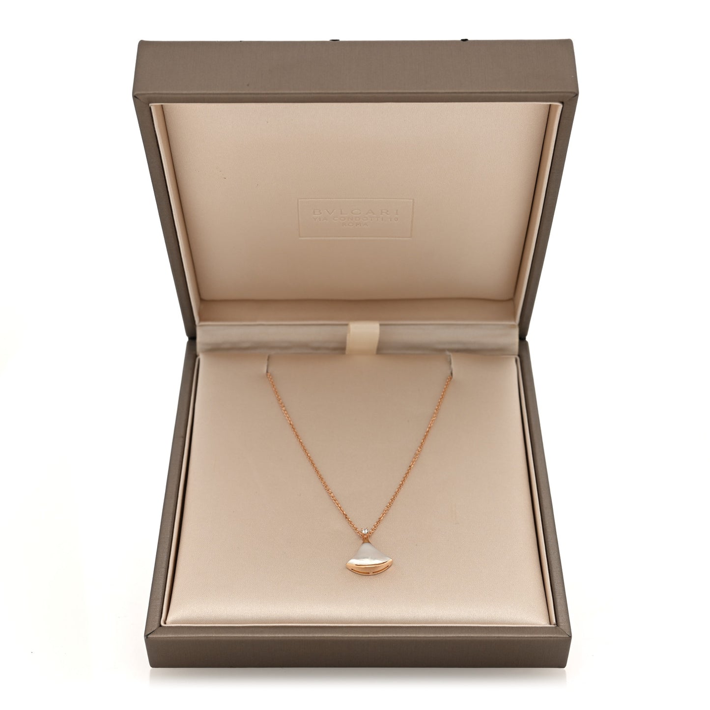 18K Rose Gold Diamond Mother of Pearl Small Divas' Dream Pendant Necklace
