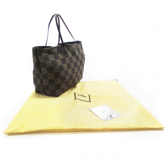 Fendi Vintage Cashmere Checkered Tote 4 of 11