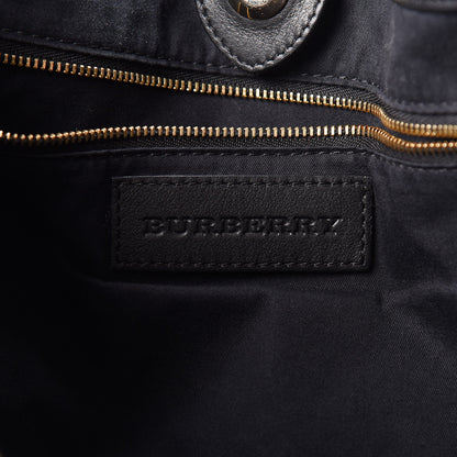 Burberry Calfskin Haymarket Check Small Canterbury Tote Black 6 of 19
