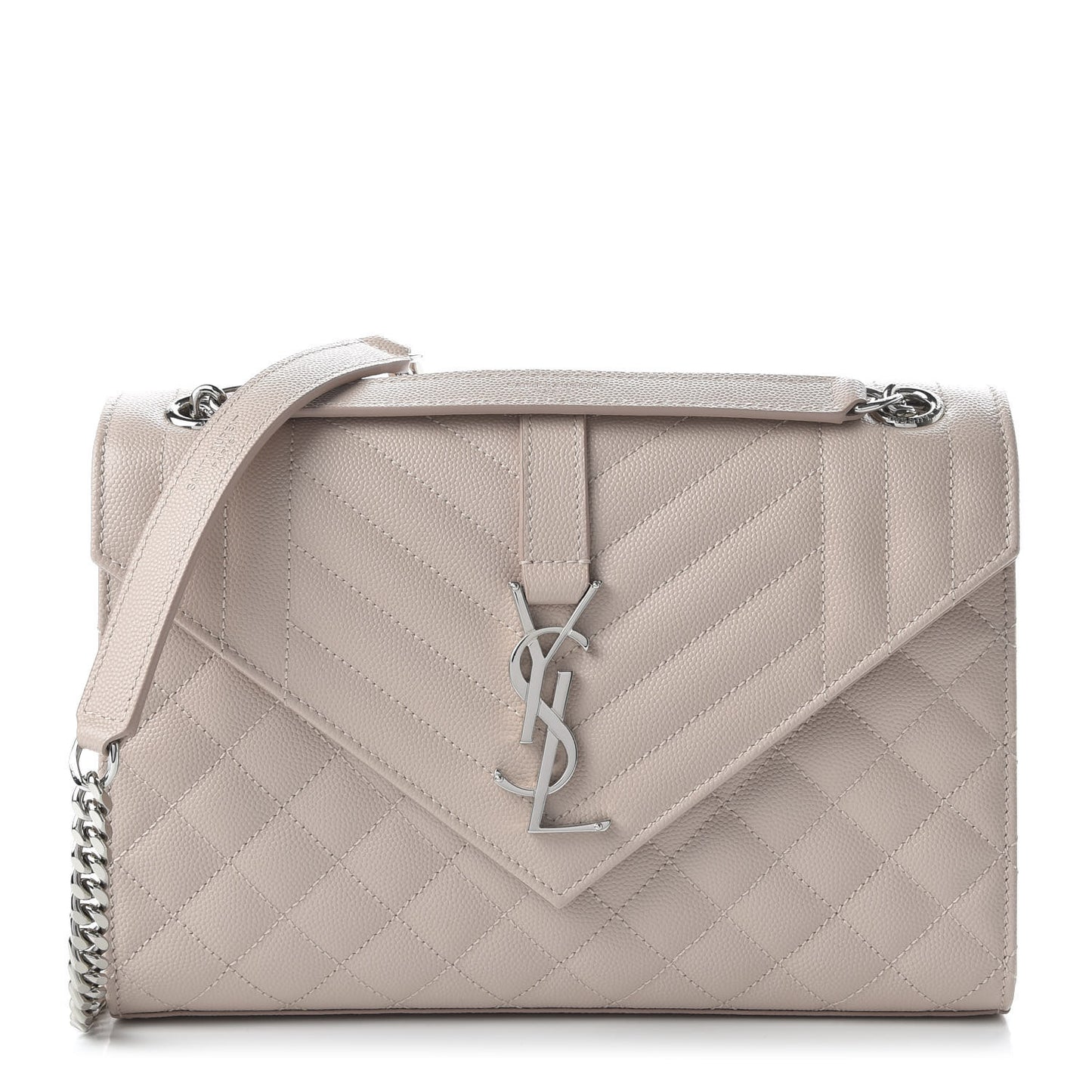 Grain De Poudre Textured Mixed Matelasse Medium Triquilt Monogram Satchel Marble Pink