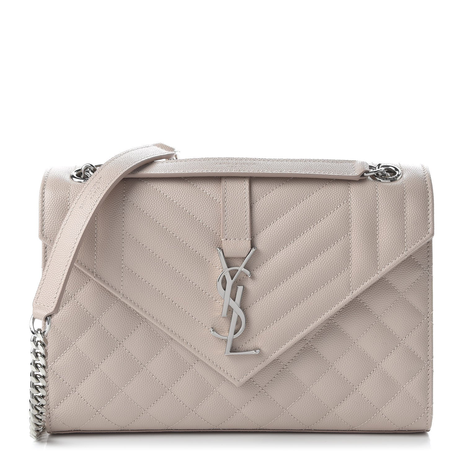 Saint Laurent Grain De Poudre Textured Mixed Matelasse Medium Triquilt Monogram Satchel Marble Pink 1 of 9