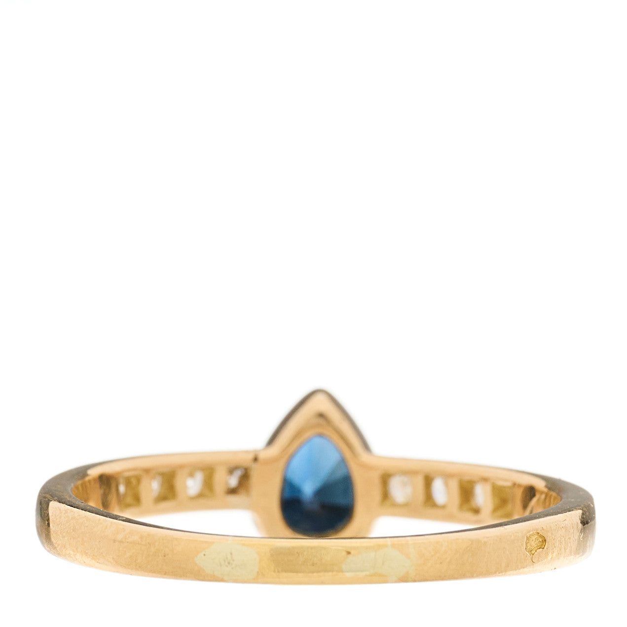 Cartier 18K Yellow Gold Blue Sapphire Diamond Ring 56 7.75 3 of 6