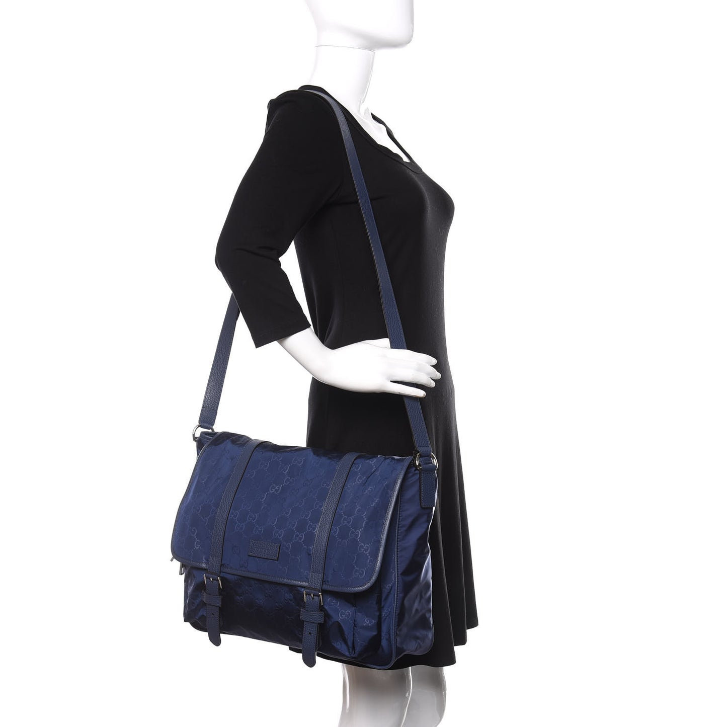 Nylon Monogram Double Buckle Flap Messenger Bag Tide