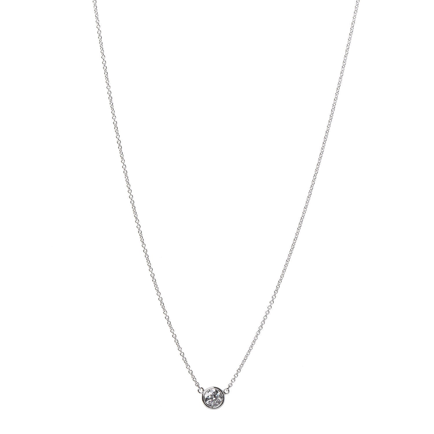 Tiffany Platinum Diamond .30ct Elsa Peretti Diamonds by the Yard Pendant Necklace 1 of 6