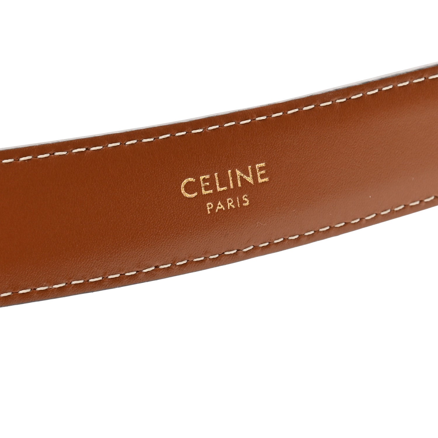 Celine Box Calfskin Medium 25mm Triomphe Belt 95 38 Tan 3 of 5