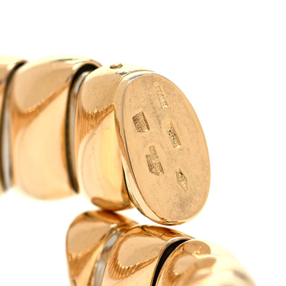 Bulgari Stainless Steel 18K Yellow Gold Tubogas Bracelet 4 of 5