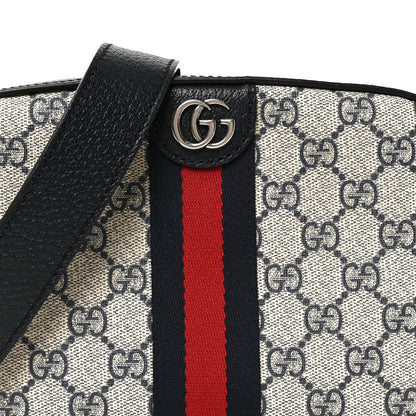 Gucci GG Supreme Monogram Textured Dollar Calfskin Web Small Ophidia Camera Bag Beige Blue 8 of 10