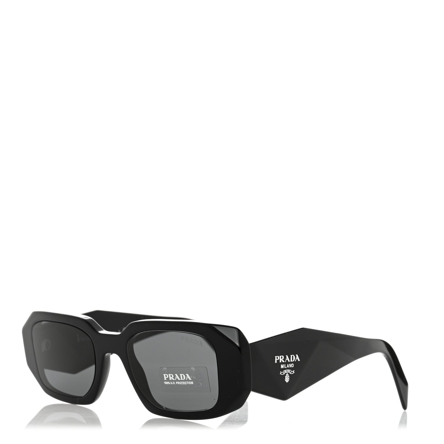 Prada Acetate Symbole Sunglasses SPR 17W Black 1 of 8