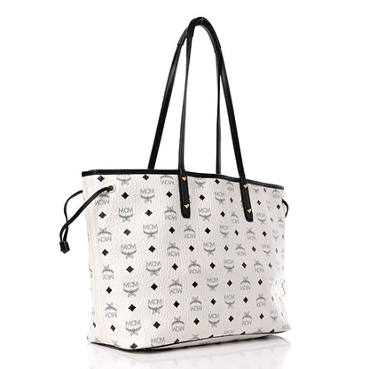 MCM Visetos Medium Project Reversible Shopper Tote White 4 of 20