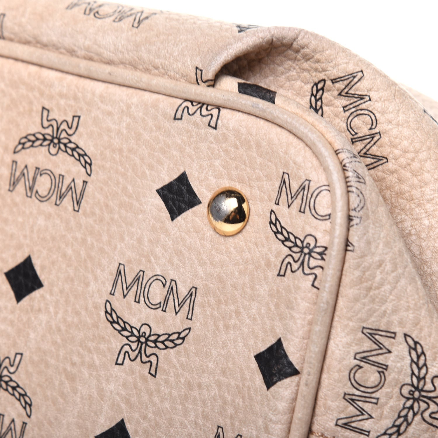 MCM Visetos Essential Drawstring Bucket Bag Beige 14 of 29