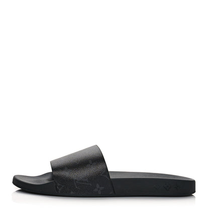 Louis Vuitton Rubber Monogram Eclipse Mens Waterfront Mules 11 Black 1 of 7