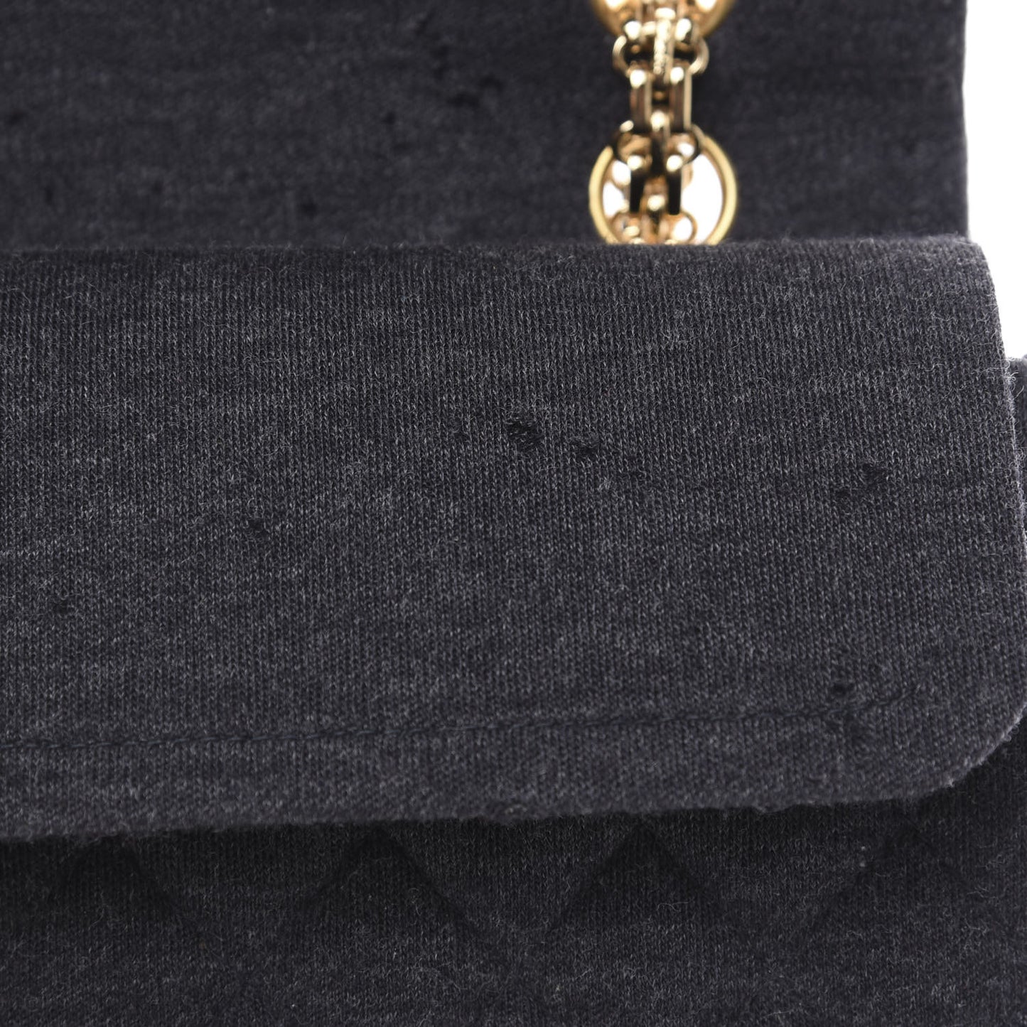 Jersey Quilted Small Double Flap Black