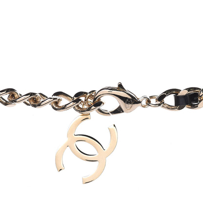 Chanel Glazed Calfskin Crystal Charm Necklace Black Gold 4 of 4