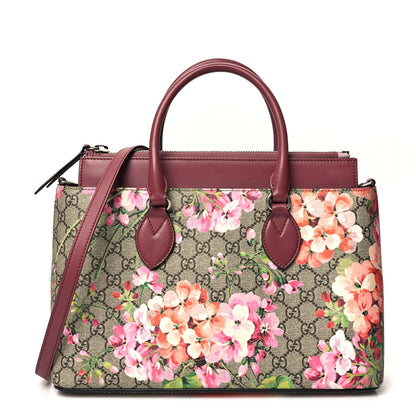 Gucci GG Supreme Monogram Blooms Small Zip Top Tote Beige Multicolor Dry Rose 1 of 10