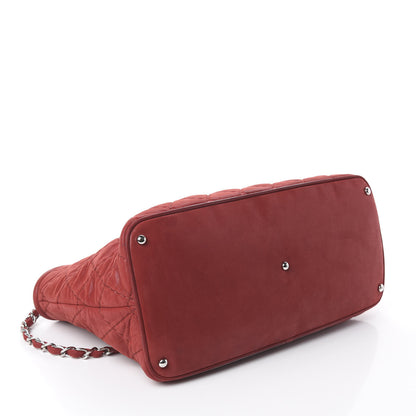 Chanel Iridescent Calfskin Quilted Small Sea Hit Tote Red 3 of 8