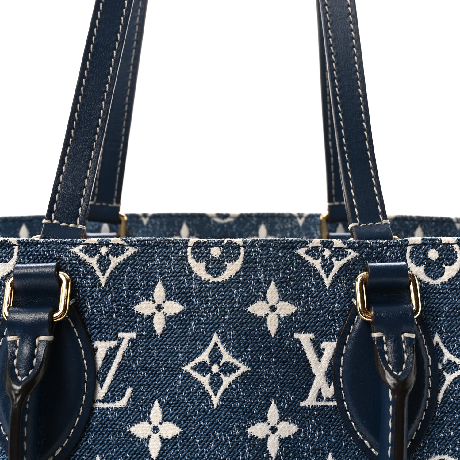 Louis Vuitton Monogram Jacquard Denim Onthego MM Bleu 7 of 9