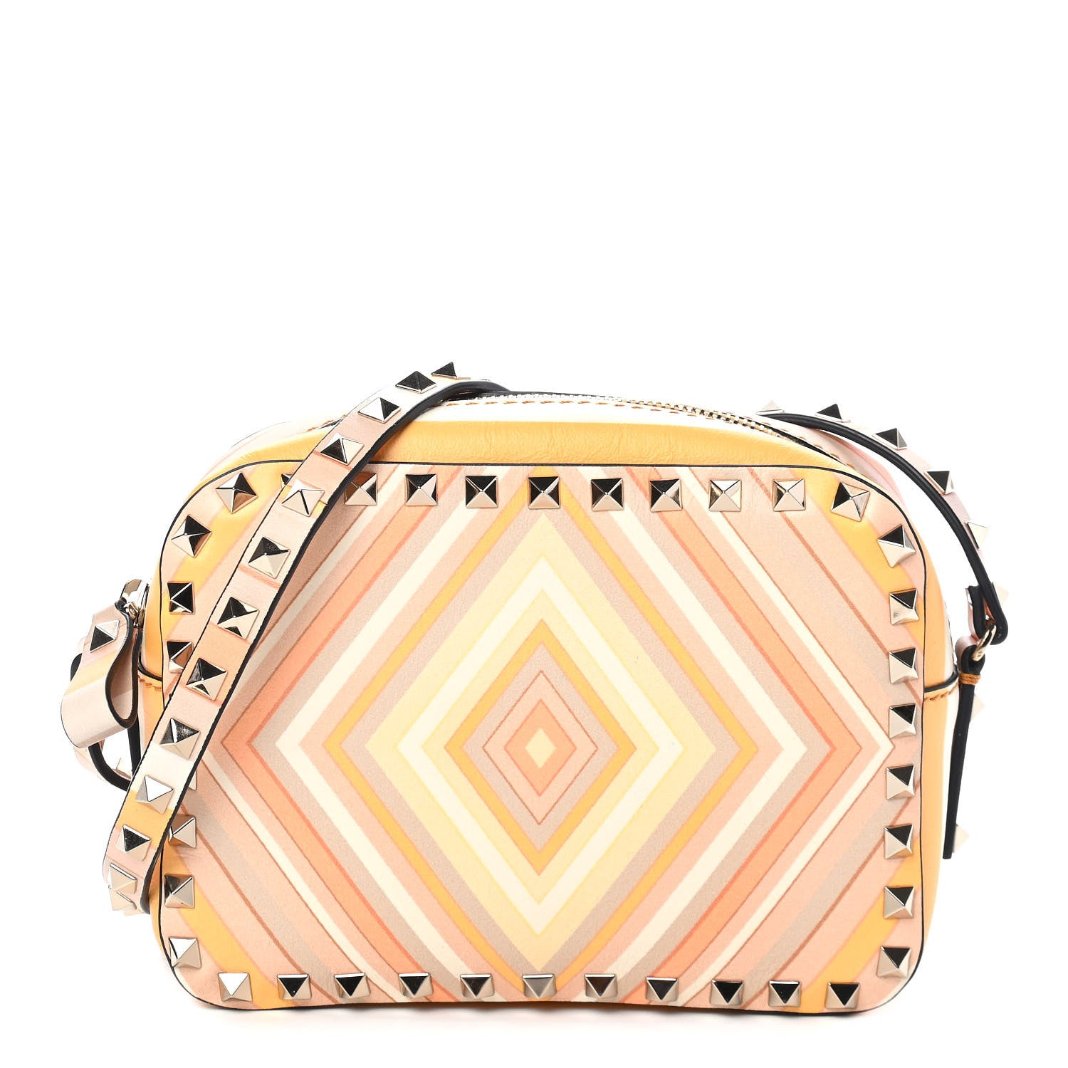 Valentino Garavani Vitello Native Couture 1975 Rockstud Camera Crossbody Bag Orange Multicolor 1 of 9
