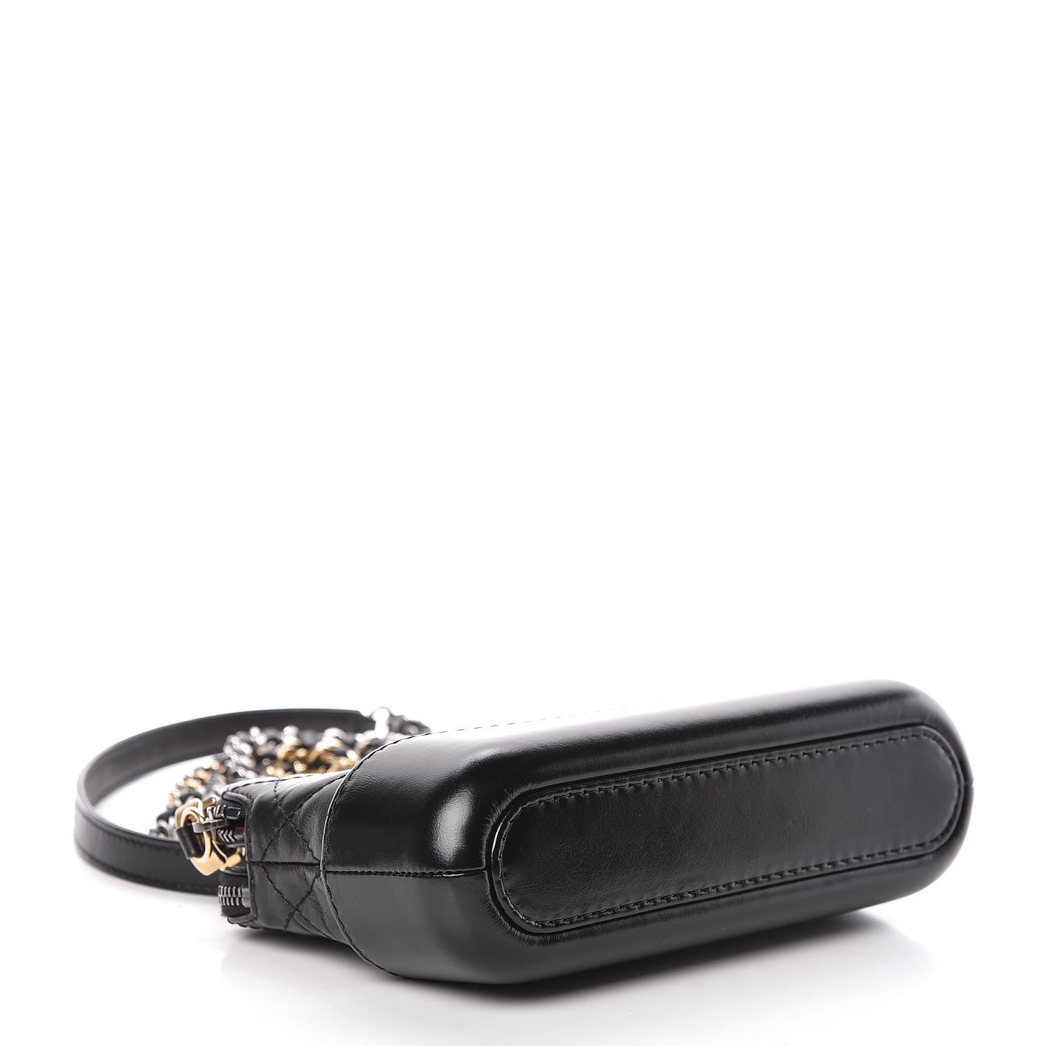 Chanel Aged Calfskin Quilted Small Gabrielle Clutch With Chain Black 4 of 14
