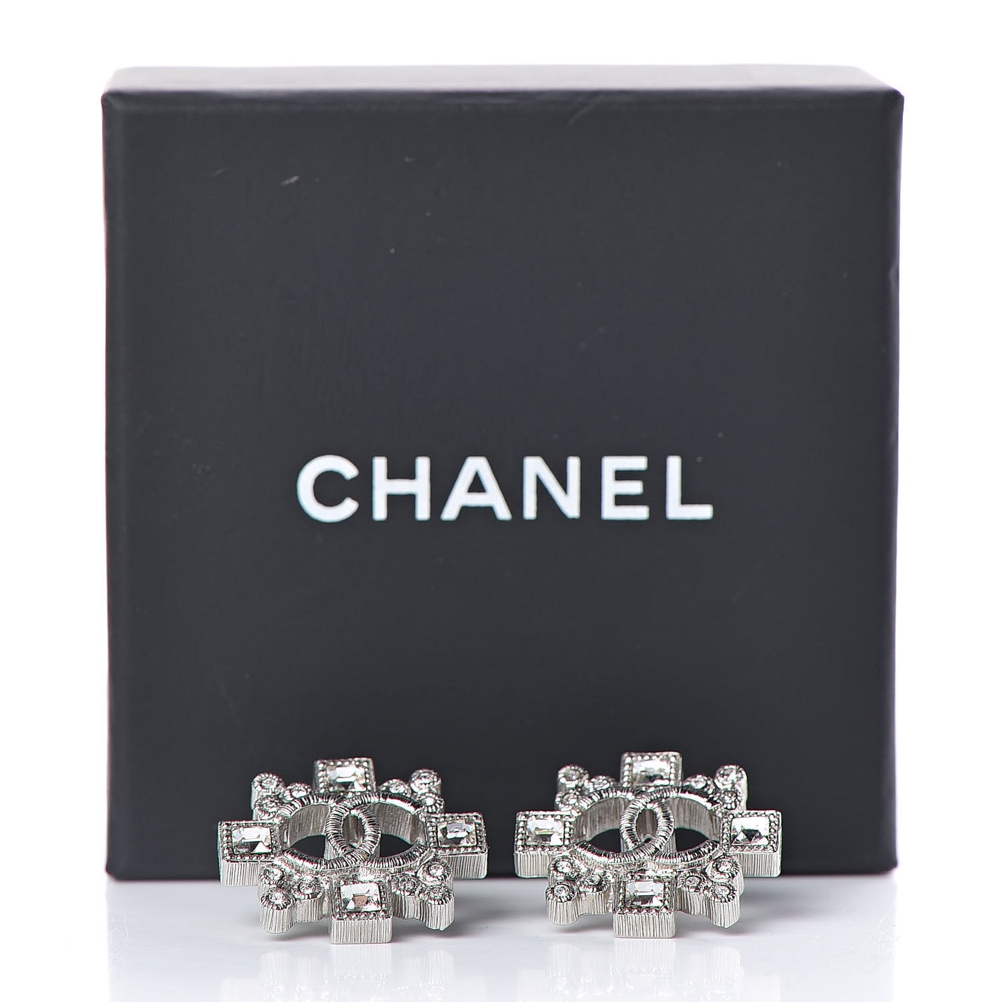 Swarovski Crystal CC Earrings Silver
