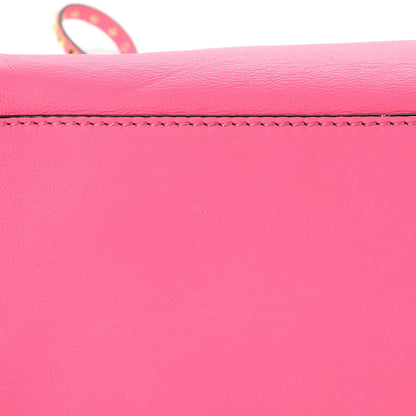 Valentino Garavani Vitello Rockstud Double Handle Tote Fuxia Fluo 10 of 11