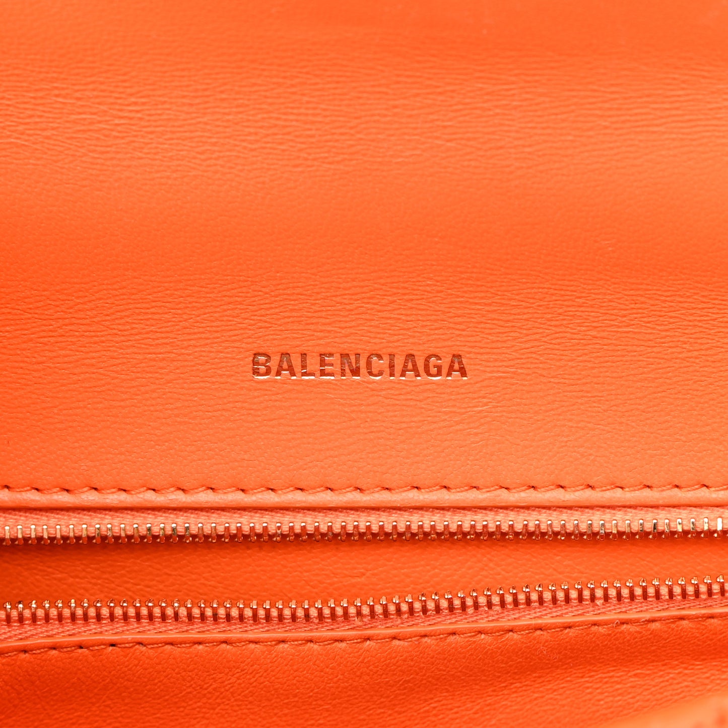 Shiny Calfskin Crocodile Embossed Small Hourglass Top Handle Bag Orange
