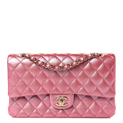 Chanel Iridescent Caviar Quilted Medium Double Flap Dark Pink 1 of 10