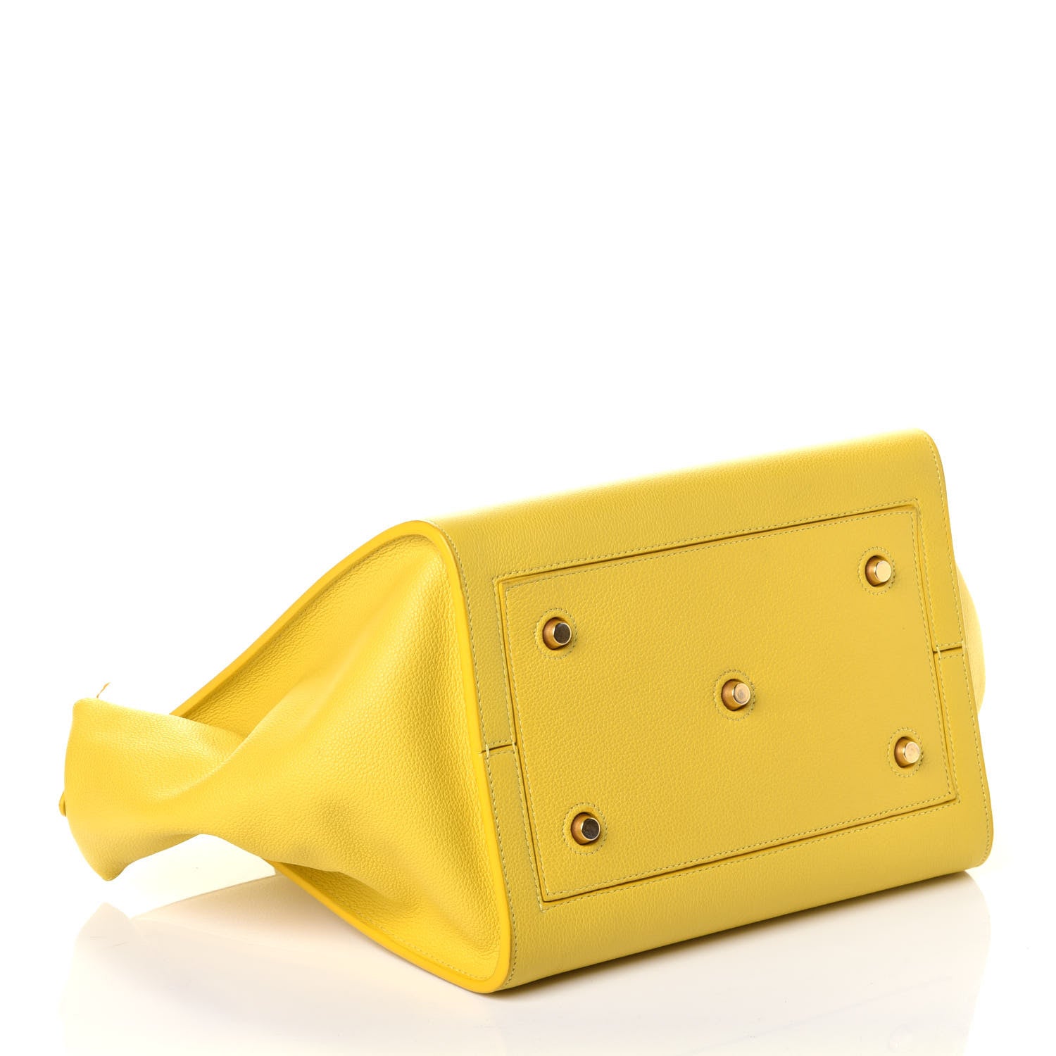 Celine Crisped Calfskin Small Tie Knot Tote Sun Yellow 4 of 9