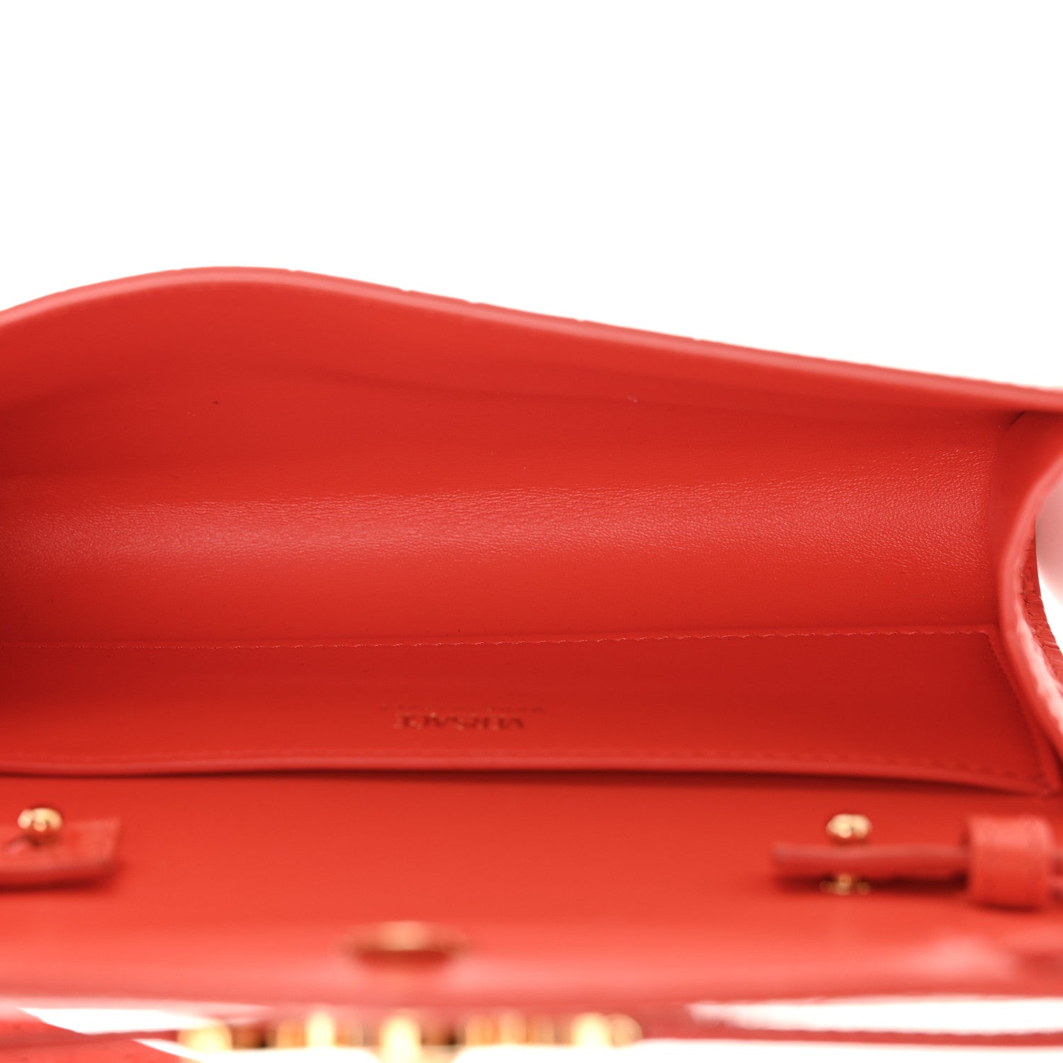 Versace Calfskin Crocodile Embossed Medusa '95 Shoulder Bag Orange 5 of 9