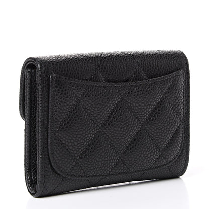 Chanel Caviar Quilted Flap Card Holder Wallet Black 2 of 11