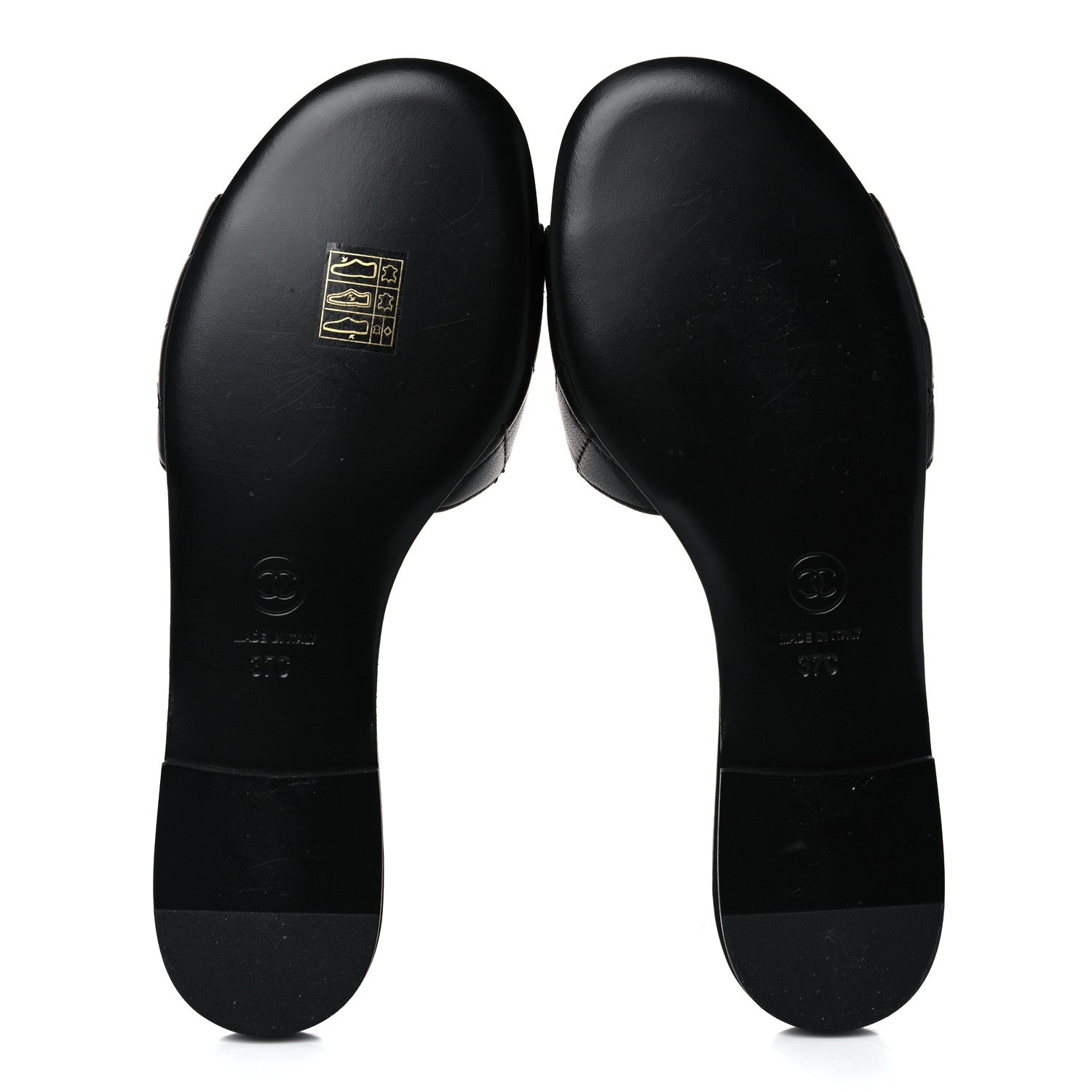 Chanel Lambskin Quilted CC Turnlock Sandals 37 Black 5 of 9