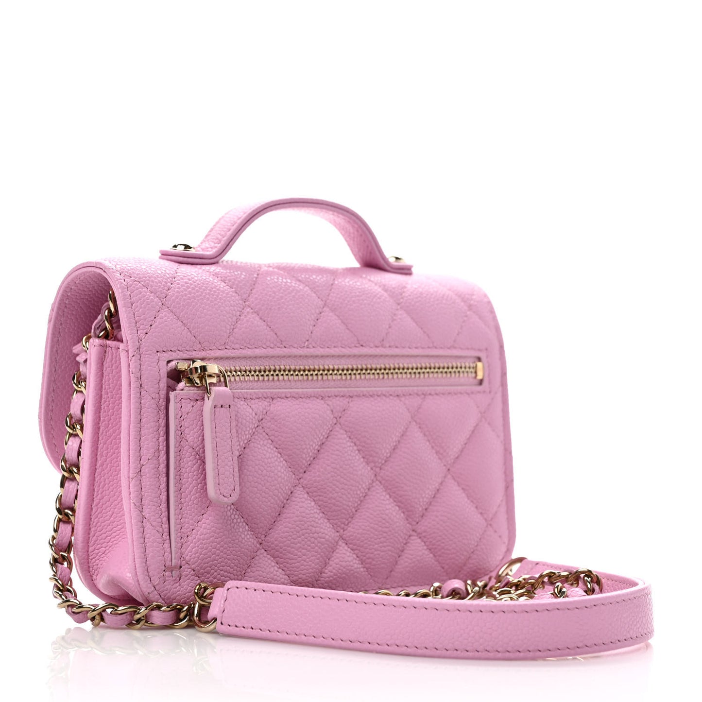 Caviar Quilted Business Affinity Clutch With Chain Flap Lilac