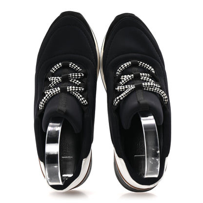 Hermes Technical Canvas Womens Miles Sneakers 38 Black White 2 of 10