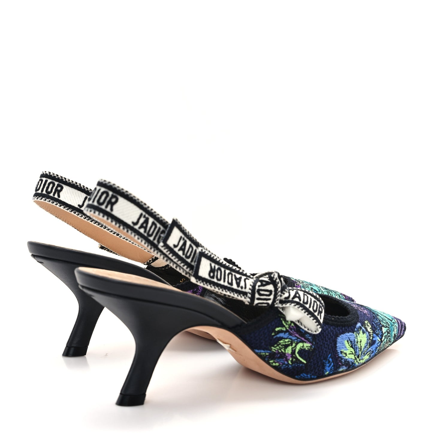 Canvas Embroidered Voyage Cotton Ribbon J'Adior Slingback 65mm Pumps 38 Multicolor