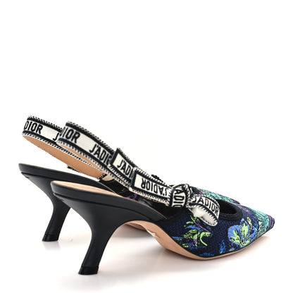 Christian Dior Canvas Embroidered Voyage Cotton Ribbon J'Adior Slingback 65mm Pumps 38 Multicolor 5 of 10