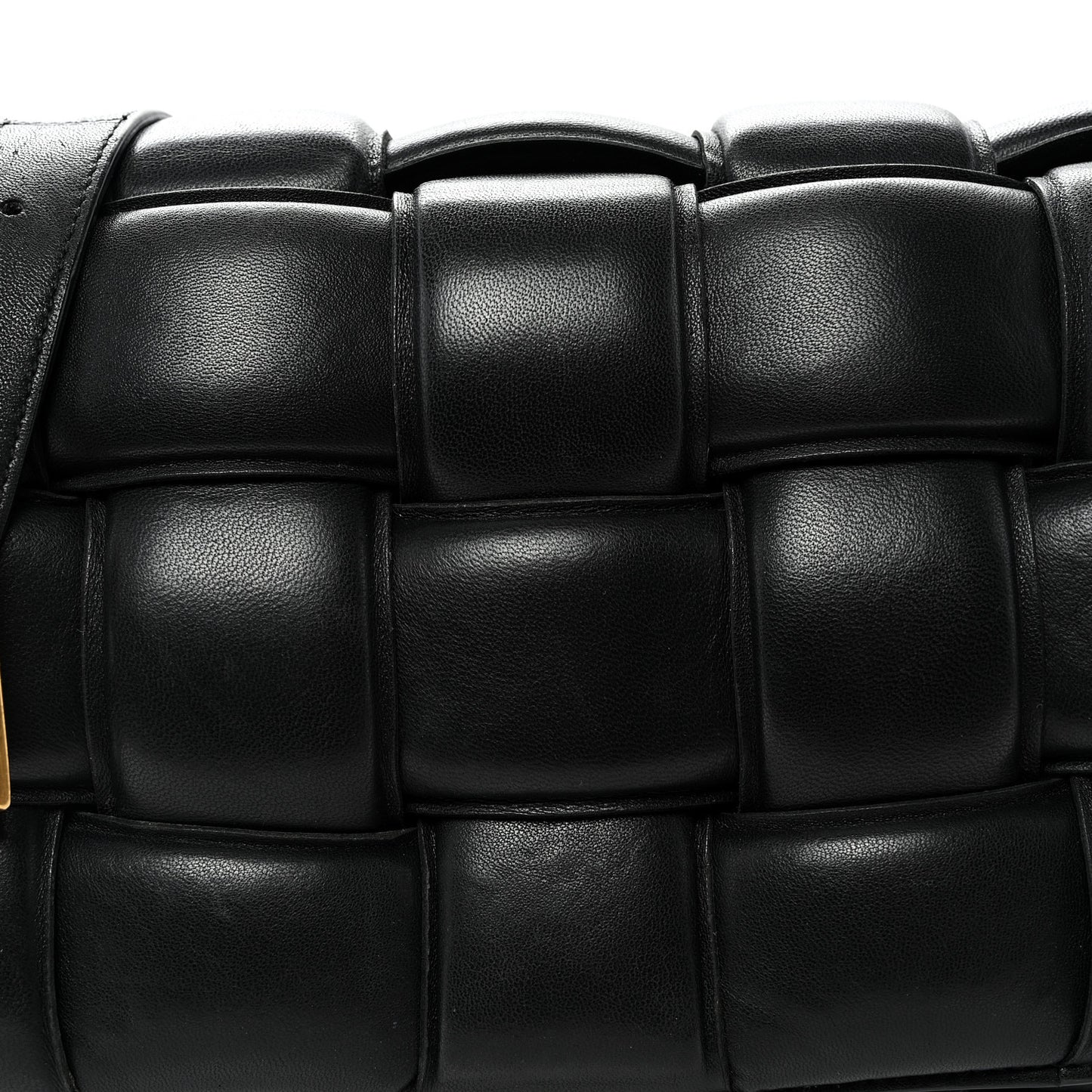 Nappa Maxi Intreccio Padded Cassette Crossbody Bag Black